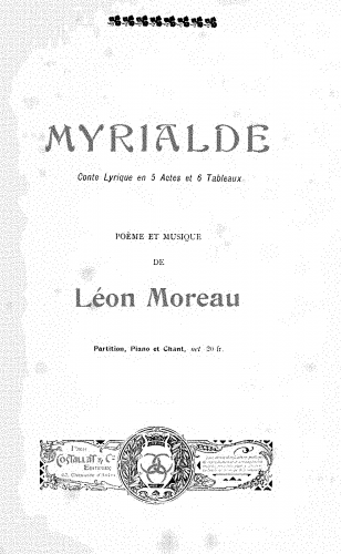 Moreau - Myrialde - Vocal Score - Score