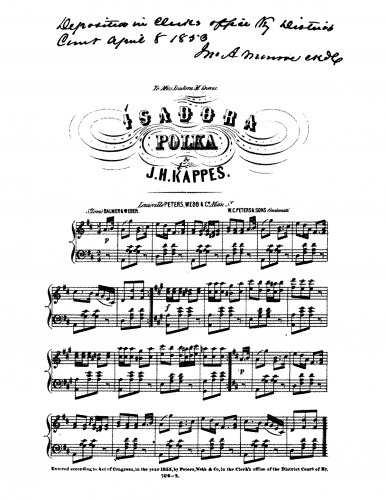 Kappes - Isadora - Piano Score - Score