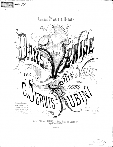 Rubini - Dans Venise - Score