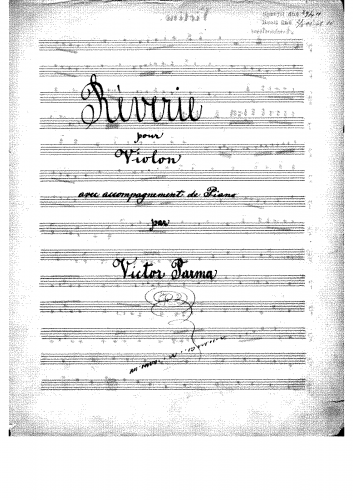 Parma - Reverie - Piano score and violin part