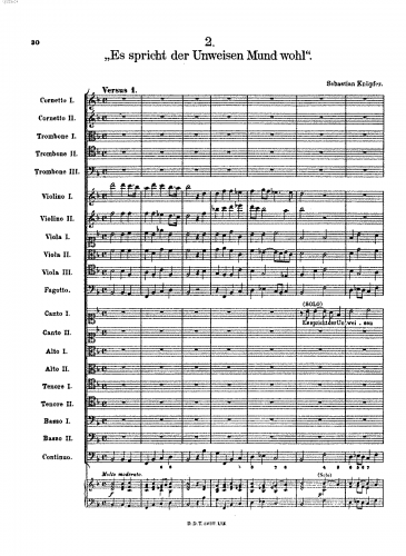 Knüpfer - Es spricht der Unweisen Mund wohl - Score