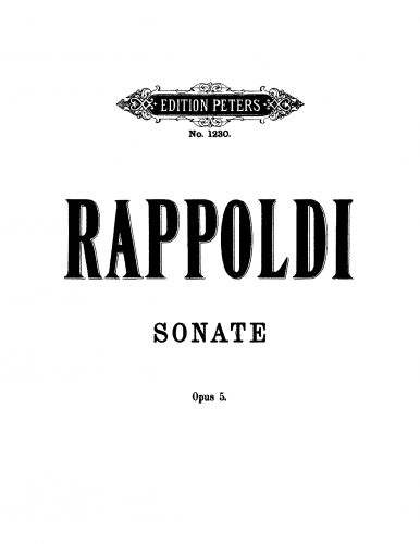 Rappoldi - Piano Sonata - Score