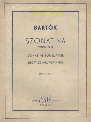 Bartòk - Sonatina for Piano - Piano Score - Score