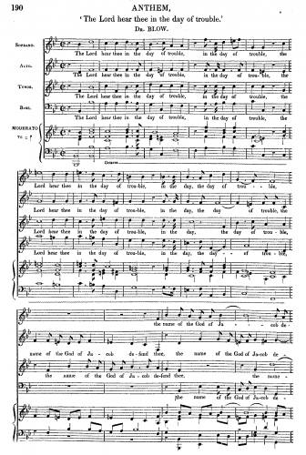 Blow - The Lord hear thee in the day of trouble - Score