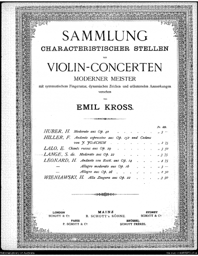 Lange Jr. - Violin Concerto - I. Moderato - Violin