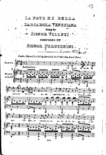 Perucchini - Sei Ariette - No. 5. Barcarola Veneziana