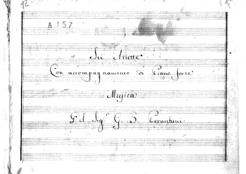 Perucchini - Sei Ariette - Complete manuscript