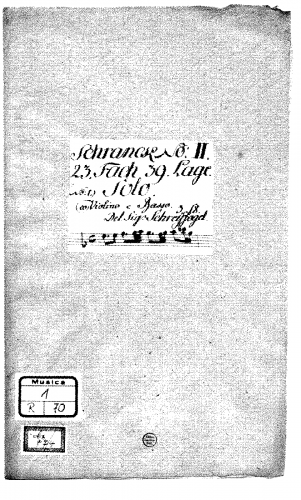 Schreyfogel - Violin Sonatas - Score