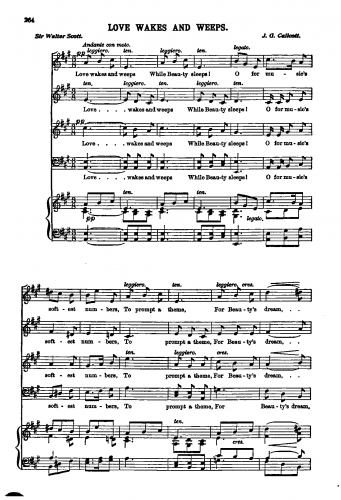 Callcott - Love Wakes and Weeps - Score