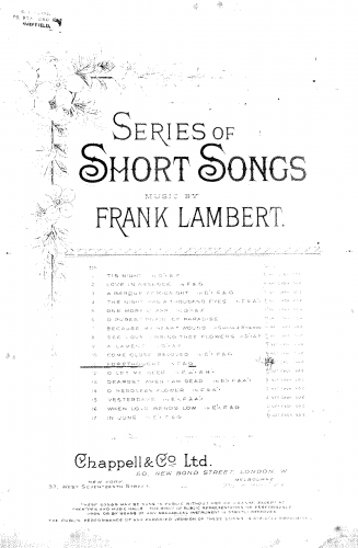 Lambert - Forethought - Score