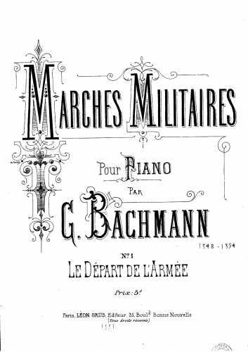 Bachmann - Le Départ de l'Armée - Score