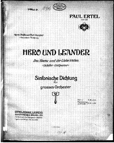 Ertel - Hero und Leander, Op. 20 - Score