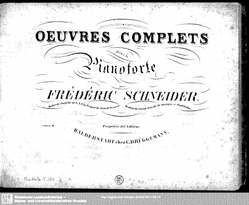 Schneider - Complete Piano Works - Sonata for Piano 4-hands, Op. 78