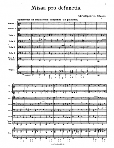 Straus - Missa pro defunctis - Score