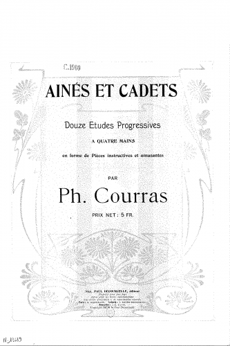 Courras - Ainés et cadets, 12 études progressives à 4 mains - Score