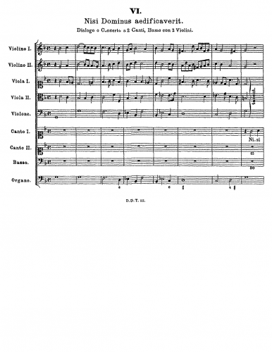 Tunder - Nisi Dominus aedificaverit - Score