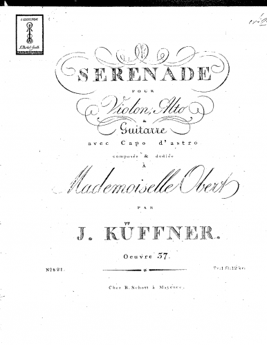 Küffner - Serenade for Violin, Viola and Guitar