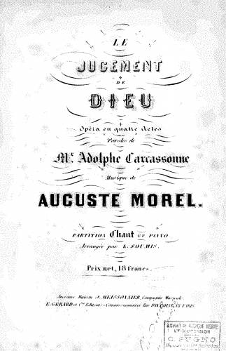 Morel - Le jugement de Dieu - Vocal Score - Score