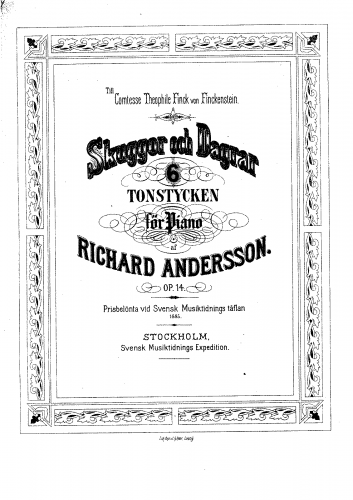 Andersson - Skuggor och Dagrar, Op. 14 - Score