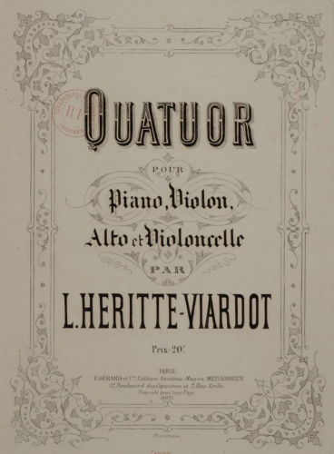 Héritte-Viardot - Piano Quartet - Scores and Parts