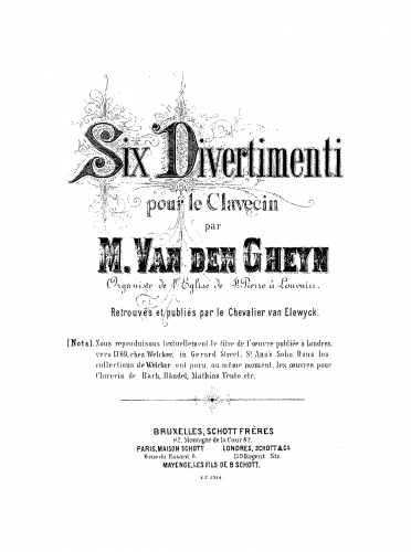 Gheyn - Six Divertimentos - complete score