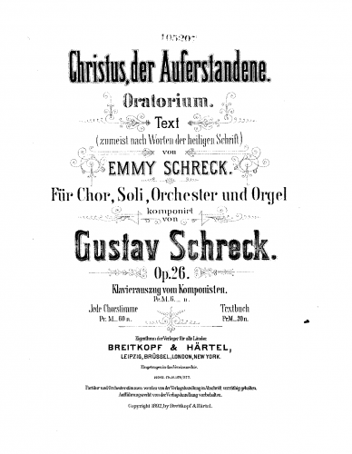 Schreck - Christus, der Auferstandene - Vocal Score - Score