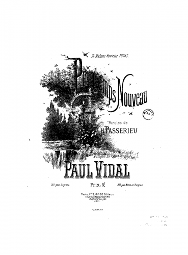 Vidal - Printemps nouveau - Score