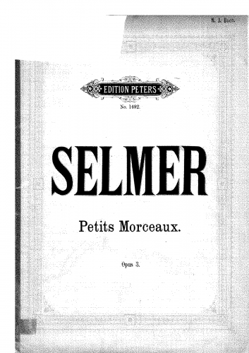 Selmer - Petits morceaux, Op. 3 - Score