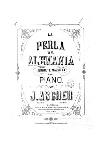 Ascher - Perle d'Allemagne - Score