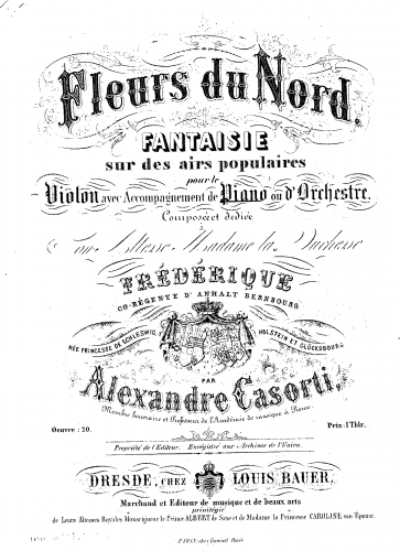 Casorti - Fleurs du Nord - Piano Score and Violin Part