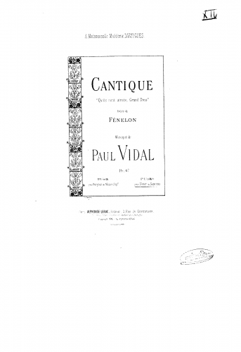 Vidal - Cantique - Score