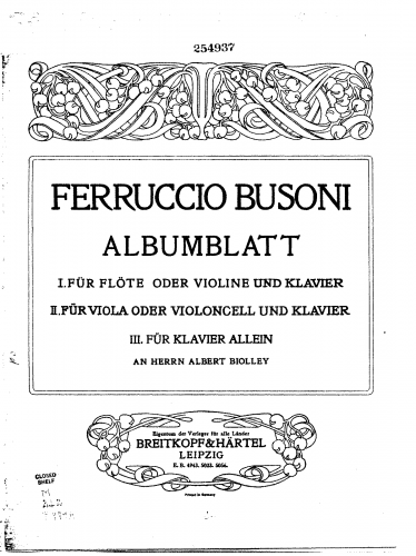 Busoni - Albumblatt