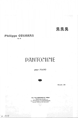 Courras - Pantomime, Op. 32 - Score