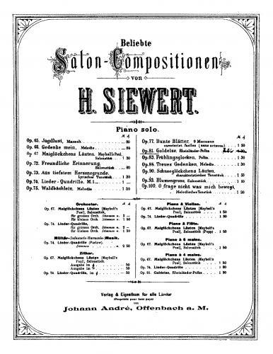 Siewert - Goldelse - Score