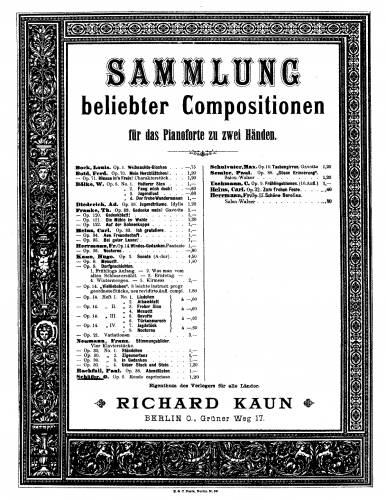 Schäfer - Rondo capriccioso - Score