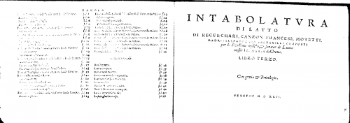 Milano - Intabolatura de lauto - Score