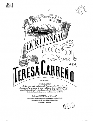 Carreño - Le ruisseau - Piano Score - Score