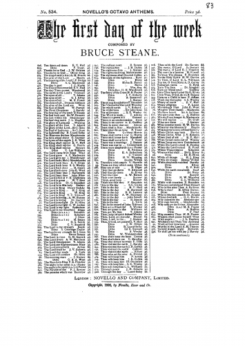 Steane - The First Day of the Week - Score