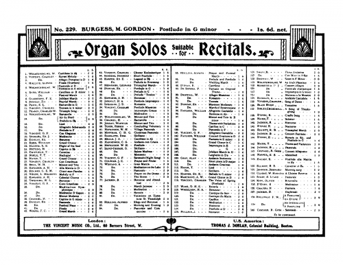 Burgess - Postlude in G minor - Score