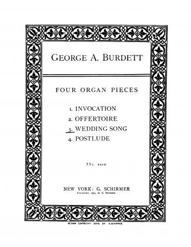 Burdett - 4 Organ Pieces - 3. Wedding Song