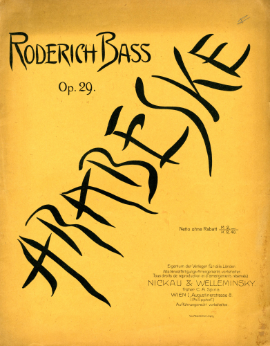 Bass - Arabeske, Op. 29 - Score