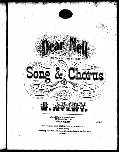 Avery - Dear Nell, (Come Share my Charming Home) - Score