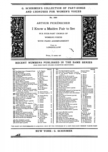 Fickenscher - I Know a Maiden Fair to See - Score