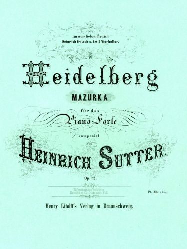 Sutter - Heidelberg, Op. 22 - Score