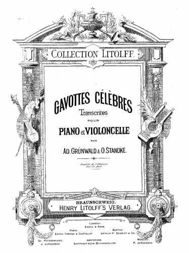 Corelli - Trio Sonatas - Sonata No. 9: Gavotte For Violin and Piano (Grünwald and Standke) - Score