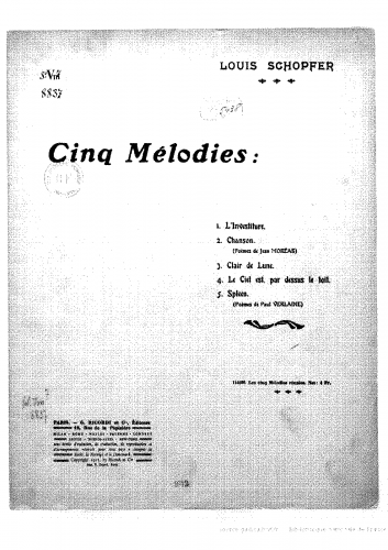 Alger - Cinq mélodies - Score