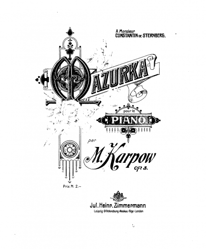 Karpoff - Mazurka, Op. 5 - Score