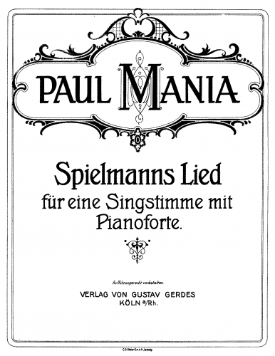 Mania - Spielmanns Lied - Score