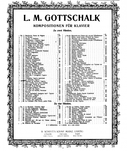 Gottschalk - La Gitanella - Score