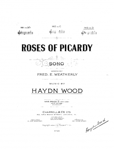 Wood - Roses of Picardy - Score